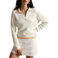 RLX Ralph Lauren Women's Cable Knit Pullover - White Splash Multi