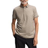 J.Lindeberg Tour Tech Print Golf Polo Shirt - Cardi Jacquard Brindle