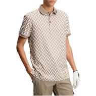J.Lindeberg Tour Tech 프린트 골프 폴로 셔츠 - Bridge Stack Brindle