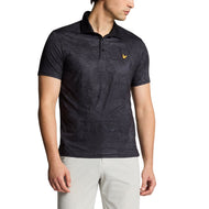 Lyle&Scott Contour印刷高尔夫球球衫 - 喷气黑色