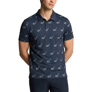 Lyle & Scott Micro Club 인쇄 골프 폴로 셔츠 -Condor Blue