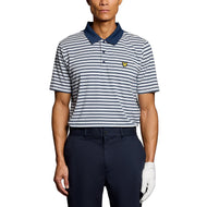 Lyle & Scott 스트라이프 골프 폴로 셔츠 - 화이트/아쿠아 마린