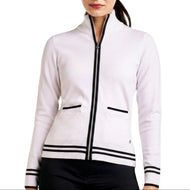 Nivo Women's Scarlet Full Zip Knitted Golf Cardigan - White