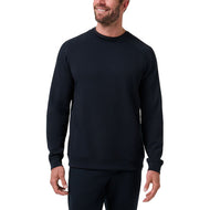 Travis Mathew Fibercloud Golf Crew Neck Pullover - Black