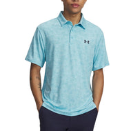 Under Armour 플레이오프 3 프린트 골프 폴로 셔츠 - 블루/네이비