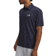Under Armour 플레이오프 3 프린트 골프 폴로 셔츠 - 네이비/그레이