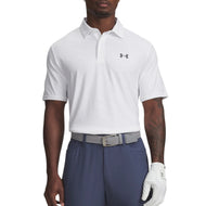 Under Armour 플레이오프 3 프린트 골프 폴로 셔츠 - 화이트/그레이