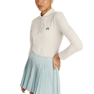 Malbon 여성용 비너스 긴 소매 골프 폴로 셔츠 - 화이트