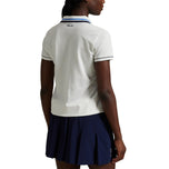 RLX RALPH LAUREN 여자 투어 피크 폴로 셔츠 - 화이트/네이비/블루