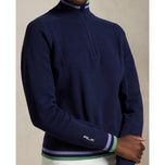 RLX RALPH LAUREN 여성 CoolMax Wool 1/4 Zip 풀오버 - 정제 된 해군