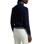 RLX RALPH LAUREN 여성 CoolMax Wool 1/4 Zip 풀오버 - 정제 된 해군