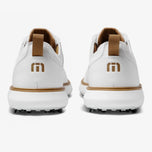 Travis Mathew 现代巡回赛尖刺高尔夫球鞋 - 经典白色/棕褐色
