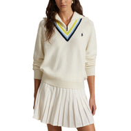 RLX RALPH LAUREN 여성 양모 블렌드 스웨터 풀버 - 골동품 화이트