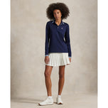 RLX RALPH LAUREN女子旅游Pique长袖Polo衬衫 - 精制海军/萨顿蓝色/陶瓷白色