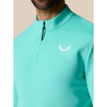 Castore Classion Classic Quarter Zip Golf Pullover -Light Aqua/White