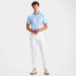 G/Fore Blossom Rib Collar Tech Golf Polo Shirt - Cielo
