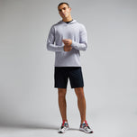 G/Fore Brushed Back Tech Golf Hoodie -Light Grey Melange