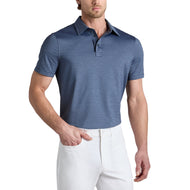 G/Fore Melange Ice Nylon Golf Polo Shirt -Twilight Melange