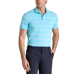 G/Fore Multi Stripe Tech Pique Performance Golf Polo Shirt -Breeze