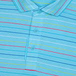 G/Fore Multi Stripe Tech Pique Performance Golf Polo Shirt -Breeze