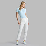 G/Fore Women 's Checkered Collar ribbed Tech Golf Polo Shirt -Daybreak