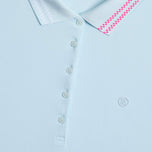 G/Fore Women 's Checkered Collar ribbed Tech Golf Polo Shirt -Daybreak