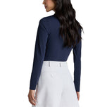 G/Fore Women 's Contrast Collar Silky Tech Long Sleeve Golf Polo Shirt -Twilight