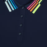 G/Fore Women 's Contrast Collar Silky Tech Long Sleeve Golf Polo Shirt -Twilight