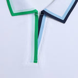 G/Fore Women's Contrast Johnny Collar Rib Long Sleeve Golf Polo Shirt - Snow/Clover