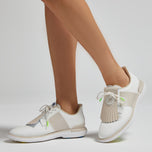 G/Fore Women 's Gallivan2R 사이드 스트라이프 골프 신발 - 스노우/스톤