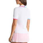 G/Fore 여성용 골지 니트 골프 폴로 셔츠 - 스노우