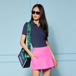 G/Fore 여성용 골지 테크 나일론 골프 폴로 셔츠 - 트와일라잇