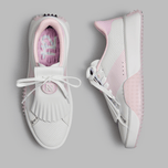 G/Fore Women's G.112穿孔皮革Kiltie高尔夫球鞋 - 雪/腮红