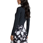 G/Fore 여성용 Silky Tech 1/4 지퍼 긴 소매 골프 폴로 셔츠 - 오닉스