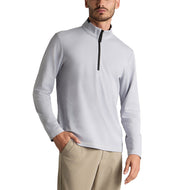 G/Fore Brushed Back Tech Golf Quarter Zip -Light Grey Melange