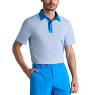 G/Fore Feeder Stripe Fine Tech Jersey Golf Polo Shirt -Lisbon Blue