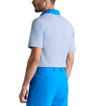 G/Fore Feeder Stripe Fine Tech Jersey Golf Polo Shirt -Lisbon Blue