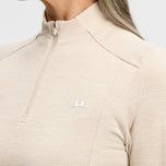 J.Lindeberg Women's Steffi Quarter Zip Golf Mid-Layer - Moonbeam Melange