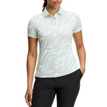 J.Lindeberg 女式 Tour Tech 印花高尔夫 Polo 衫 - Bunker Fade 微妙白色