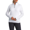 Glenmuir Women's Florence Quarter Zip Cable Knit Cotton Golf Pullover - White