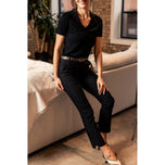 Golftini 여성용 스트레치 발목 골프 바지 - 블랙/블랙