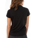 Golftini 여자의 짧은 슬리브 주름 장식 골프 폴로 셔츠 - 검은 색