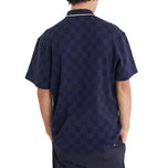 Huffer Check Par Golf Polo Shirt -Navy