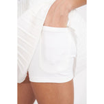 Huffer 女式 Birdie 褶裥高尔夫裙裤 - 粉笔色/海军蓝