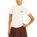 Malbon Women&#39;s Isabella Mockneck Golf Shirt - Canvas