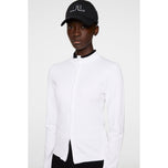 J.Lindeberg 여자 Anna 니트 지퍼 골프 스웨터 - 화이트