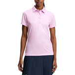 J.Lindeberg Women's Caitlyn Golf Polo Shirt - Bias Bridge Orchid White