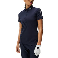 J.Lindeberg 女式 Tour Tech 高尔夫 Polo 衫 - JL 海军蓝