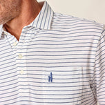 Johnnie-O Original 4 扣 Polo 衫 - Ryan 条纹 - 白色