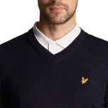 Lyle & Scott Golf Merino Blend V Neck Pullover -Navy